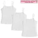 Girls' Cotton Camisoles - White, S-XL, 3 Pack (2 of 2)