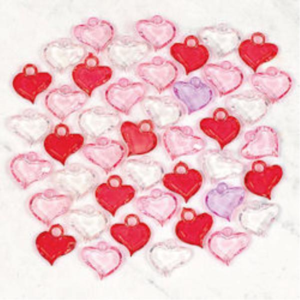 plastic heart charms