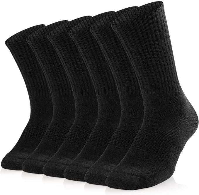 Men's Sports Socks - Black, 10-13, 3 Pack