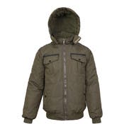 Men's Full Zip Jackets - Olive, S-XL, Detachable Hood