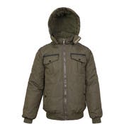 Men's Full Zip Jackets - 2X-5X, Olive, Detachable Hood