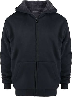 Youth Full Zip Hoodies - Black, Medium, Sherpa-Lined