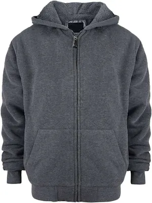 Youth Winter Hoodies - Gray, S-XL, Sherpa-Lined