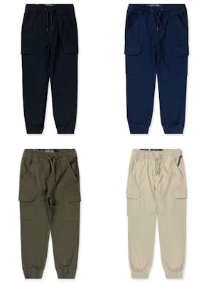 Boys' Cotton Twill Joggers, Assorted, 4-7