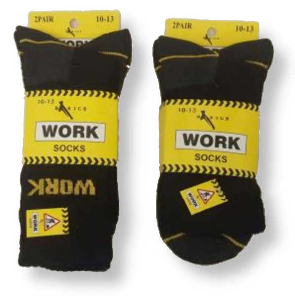 Wholesale Men's Industrial Work Socks Black, 1013, 2