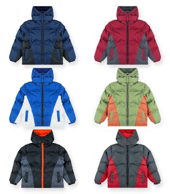 Boys' Puffer Jackets - Size 5, Assorted Colors