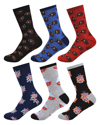Boys' Novelty Crew Socks - Size 4-6 - Assorted Colors