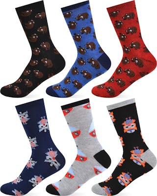 Boys' Novelty Crew Socks - Assorted, Size 9-11