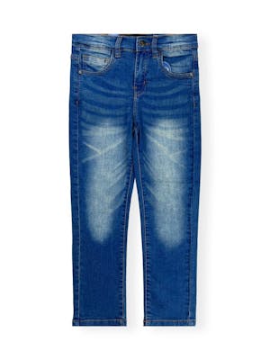 Boys' Faded Jeans - Light Sand Wash, Skinny Fit, Sizes 4-7