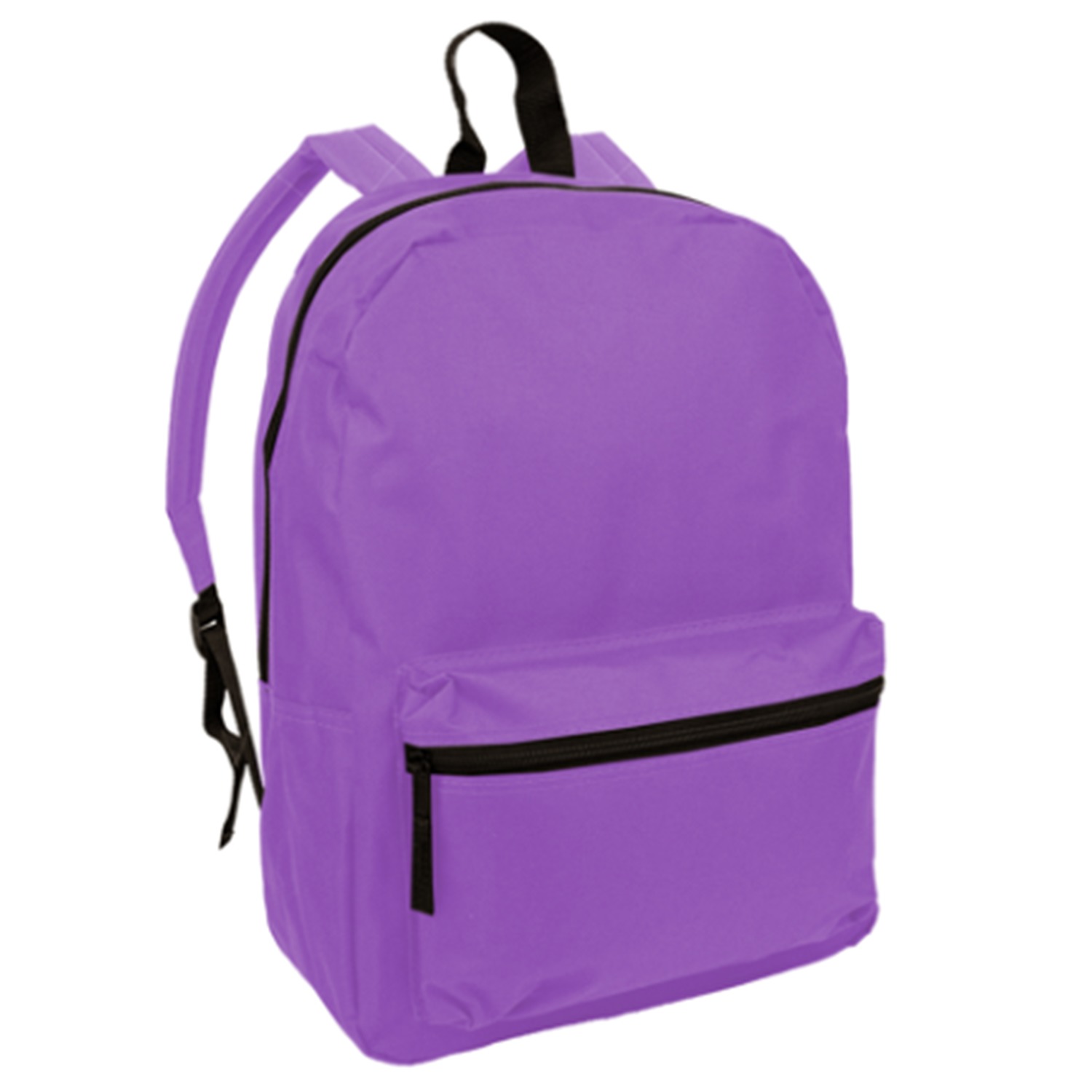 Wholesale 16" Heavy Duty Backpacks Purple, Water Bottle Pocket