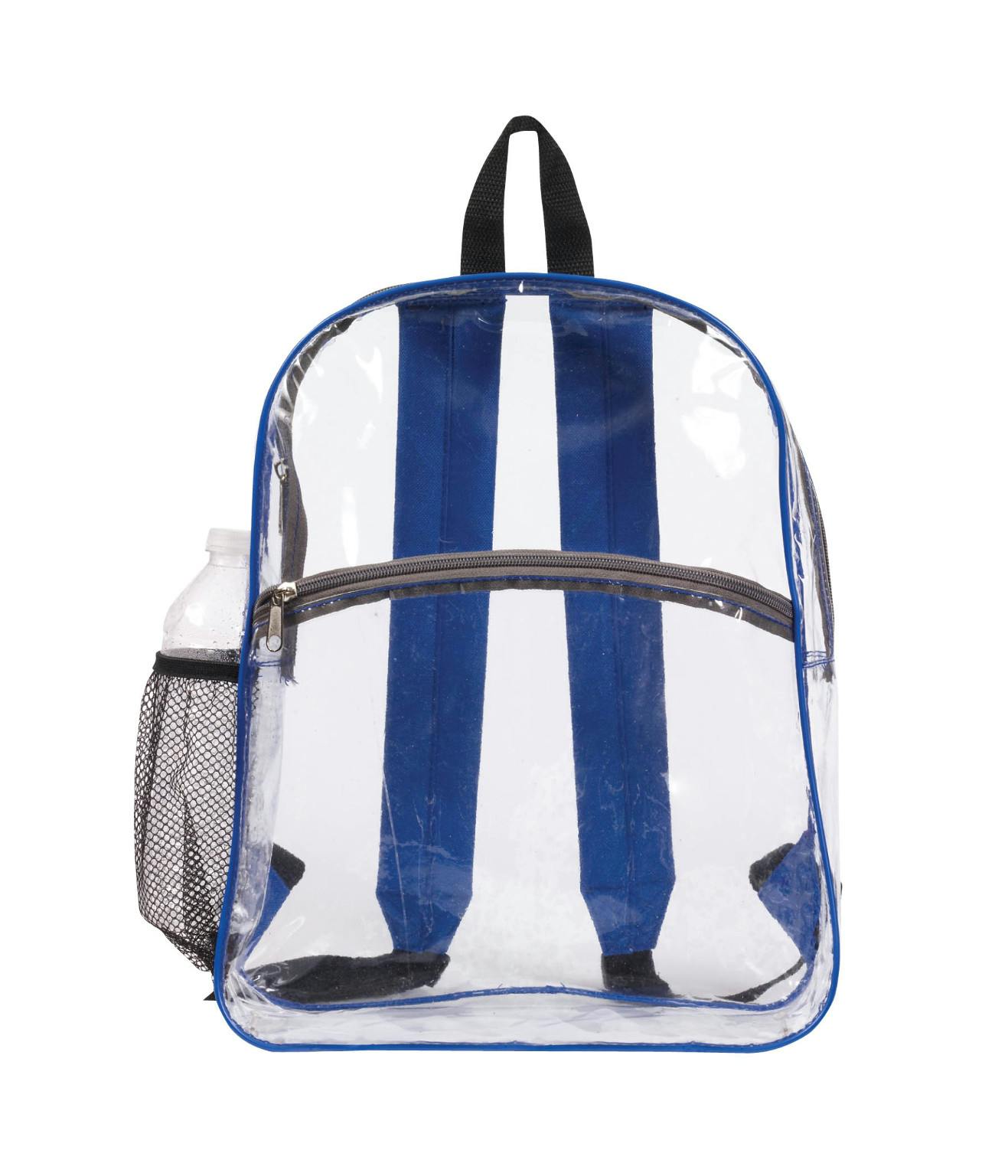 Wholesale 15" Classic Clear Backpack Royal Blue (SKU 2288509) DollarDays