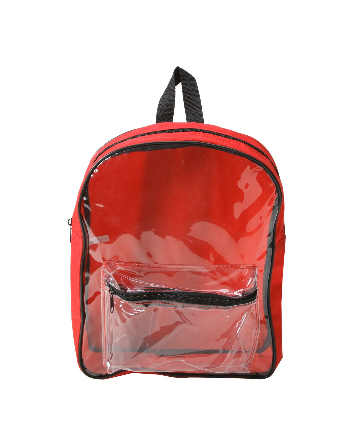 clear red backpack