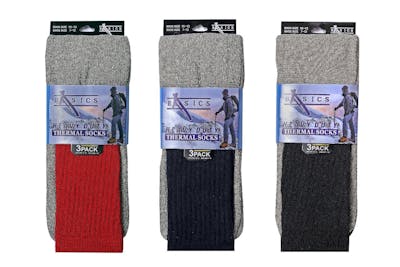 Multicolor Thermal Socks - Sizes 9-11, Assorted Colors