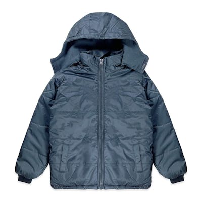 Boys' Classic Puffer Jackets - Navy, Hooded, 8-16