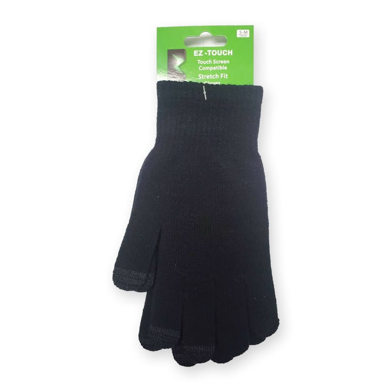 Adult Touch-Screen Magic Knit Gloves - Black