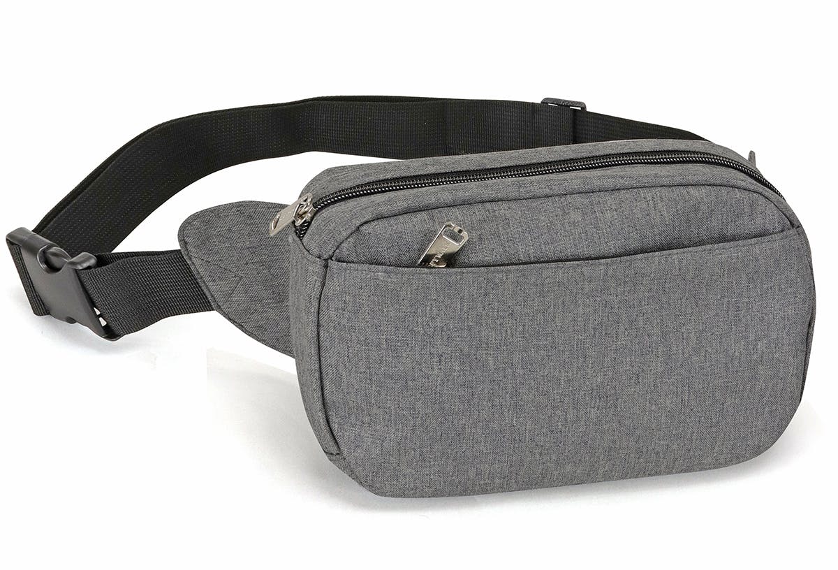 Wholesale Rounded Dual Pocket Fanny Pack - Heather Gray (SKU 2325590 ...