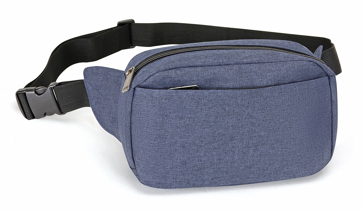 Rounded Dual Pocket Fanny Pack - Heather Navy