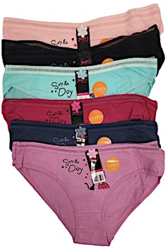 72 Pieces Womens Cotton HI-Cut Underwear Assorted Sizes And Colors