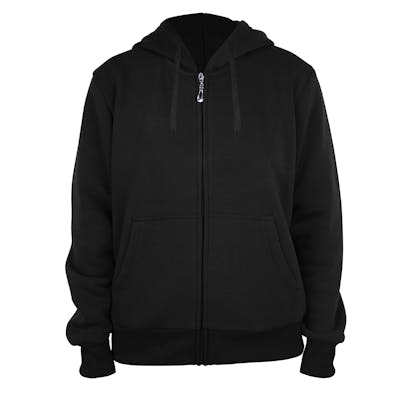 Women's Full Zip Fleece Hoodie Sweatshirts - S-XXL, Black