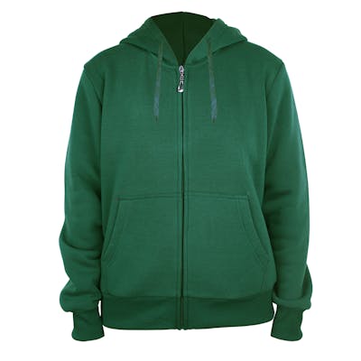 Women's Full Zip Fleece Hoodie Sweatshirts - S-XXL, Forest Green