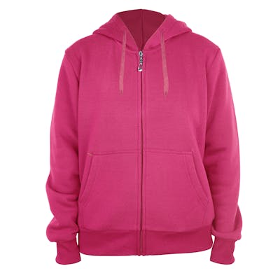 Women's Full Zip Fleece Hoodie Sweatshirts - S-XXL, Raspberry