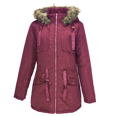 Women's Sherpa Lined Coats - Wine, S-XL