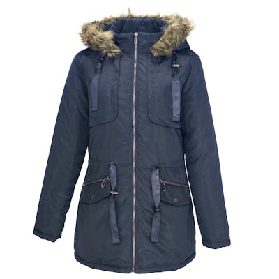 Women's Sherpa Lined Coats - Navy, S-XL