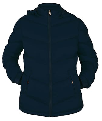 Women's Plus Size Full Zip Puffer Jackets - 1X-3X, Navy