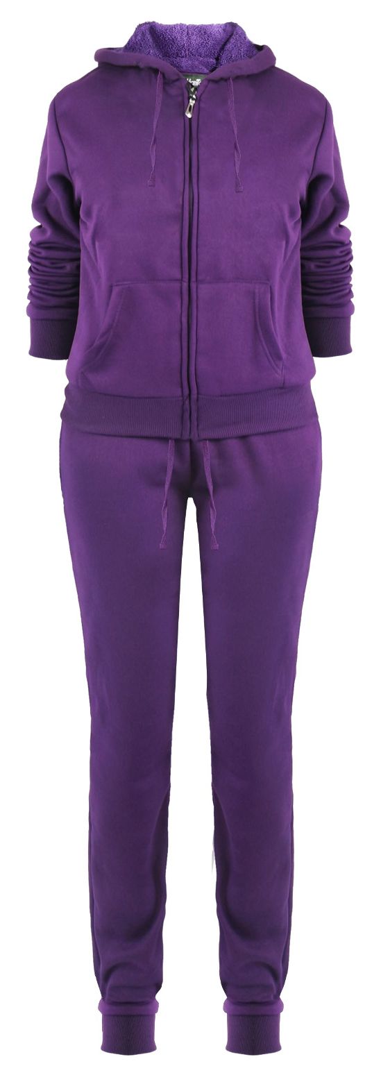 Wholesale Women's Full Zip Sweat Suits - 1X-3X, Purple