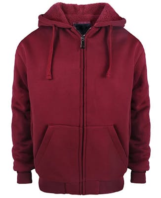 Men's Hoodies Jackets - Burgundy, XL, Sherpa Lining