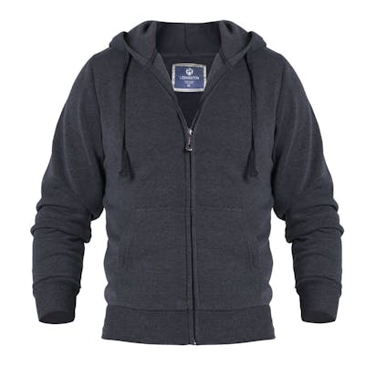 Men's Full Zip Hoodie Jackets - S-2X, Dark Grey, Fleece