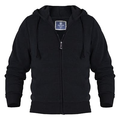 Men's Full Zip Hoodie Jackets - S-2X, Black, Fleece