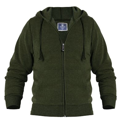 Men's Full Zip Hoodie Jackets - S-2X, Military Green, Fleece