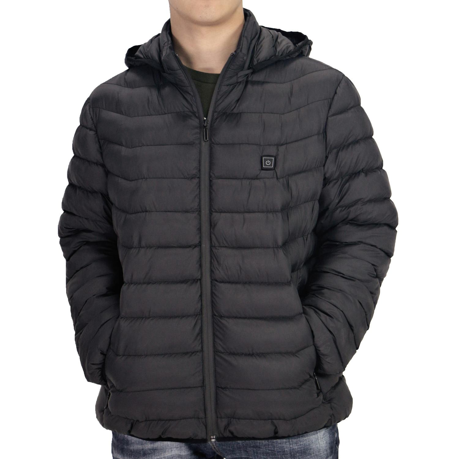 Men's Insulated Puff Jackets - S-2X, Charcoal, Zone Heated