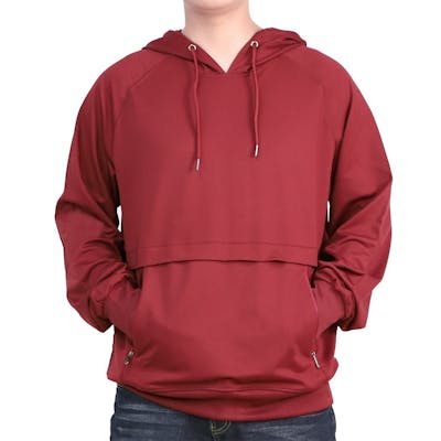 Men's Pullover Hoodies - S-2X, Burgundy, Sherpa Lined