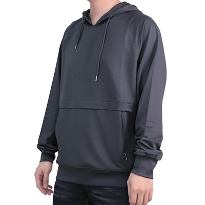 Men's Pullover Hoodies - S-2X, Dark Grey, Sherpa Lined