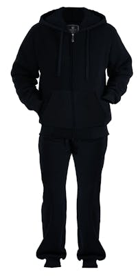 Full Zip Sweat Suits - Black, S-2XL