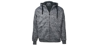 Men's Full Zip Hoodies - Small, Dark Grey, Sherpa Lined