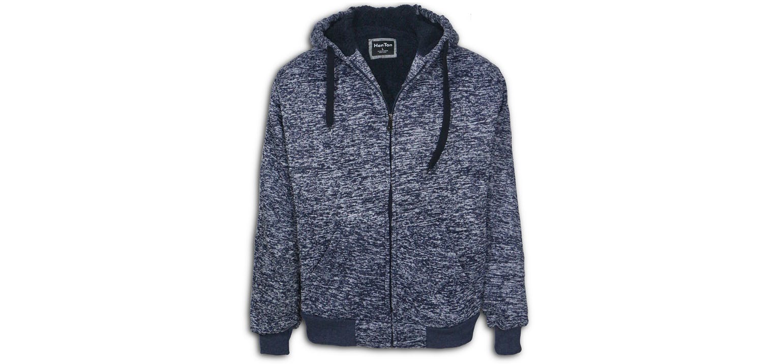mens grey sherpa hoodie