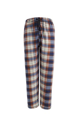 Men's Fleece Pajama Pants - 3X-5X, Blue/Orange Plaid