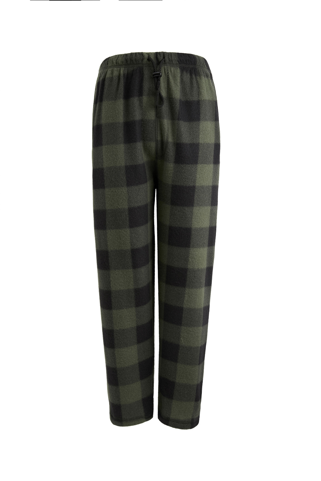Men's Fleece Pajama Pants - 3X-5X, Green/Black Plaid