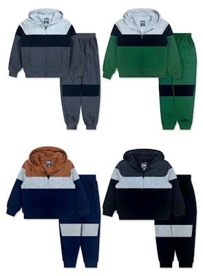 Boys' Sherpa-Lined 2 Piece Sets - 4 Color Combos, Sizes 8-16