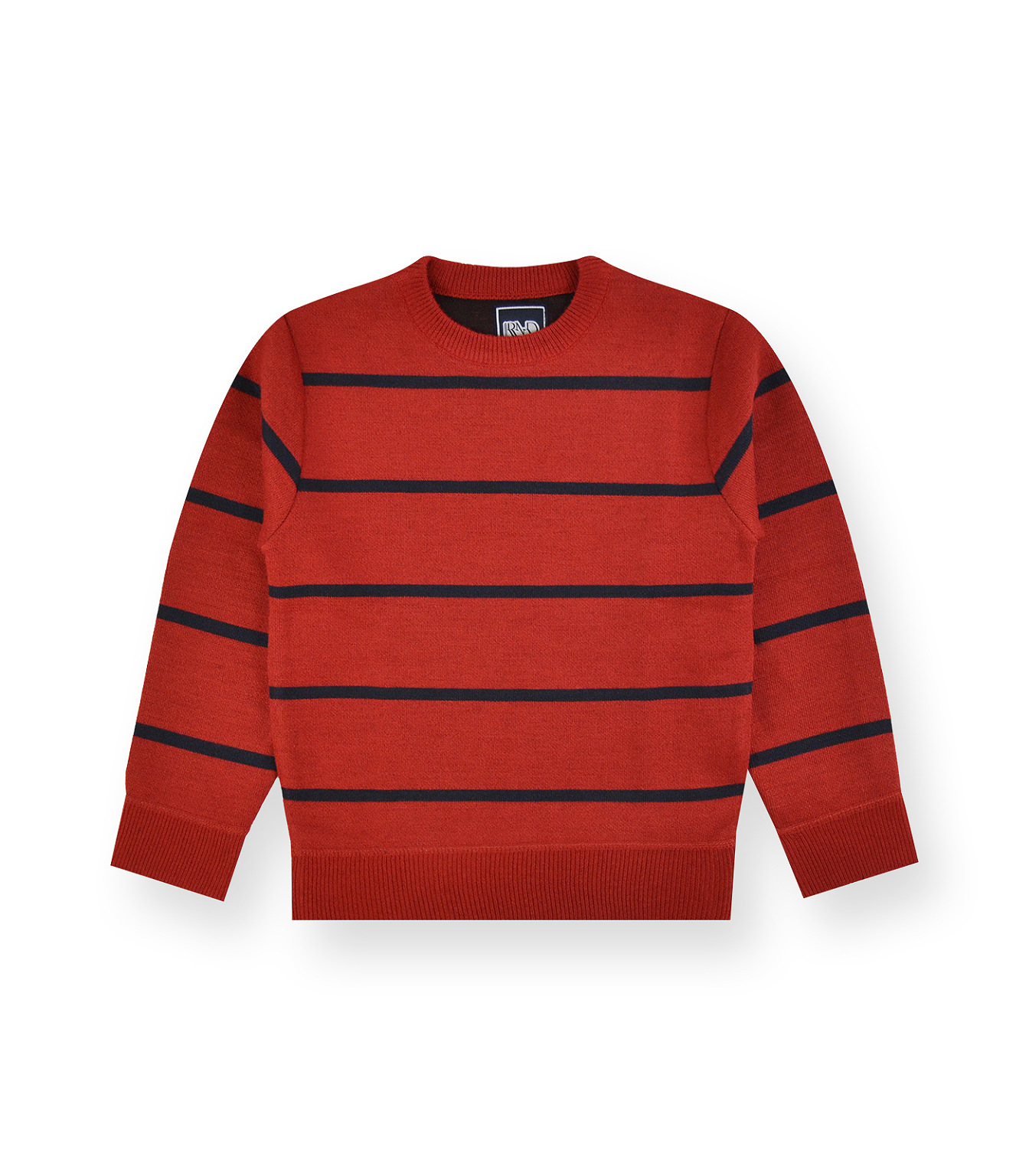 Wholesale Kids' Striped Pullover Sweaters - 8-18, Red , Crewneck