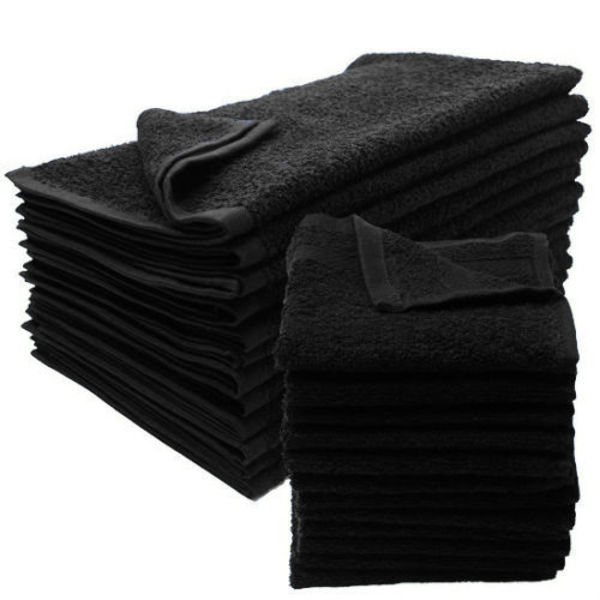 Wholesale Black Bleach Proof Salon Towels 16" x 27" DollarDays