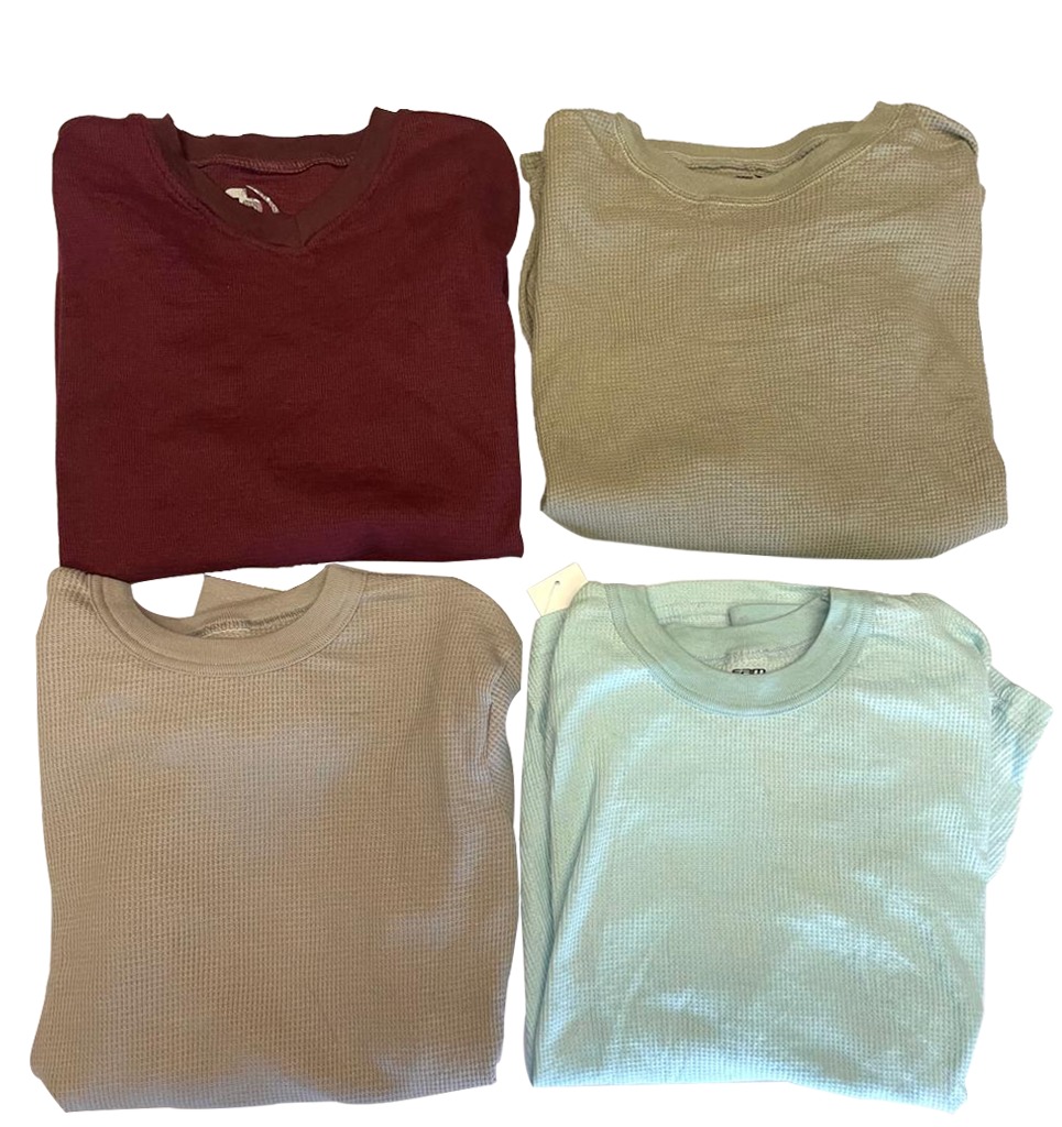 Youth Thermal Long Sleeve Crewneck Tees - Assorted Colors  S-XXL