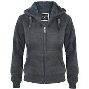 Women's Full Zip Hoodies - Dark Grey, S-XL