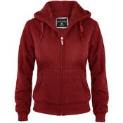 Women's Full Zip Hoodies - Wine, 1X-3X