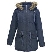 Women's Sherpa Lined Coats - Navy, S-XL