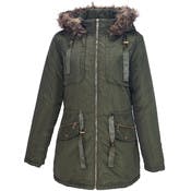 Women's Sherpa Lined Coats - Olive, S-XL