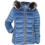 Women's Velvet Puffer Coats - Teal, S-XL